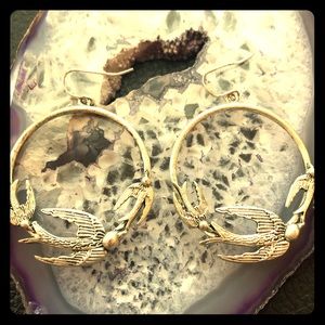 Vintage Bird Hoop Dangles